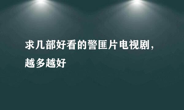 求几部好看的警匪片电视剧，越多越好