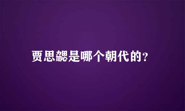 贾思勰是哪个朝代的？