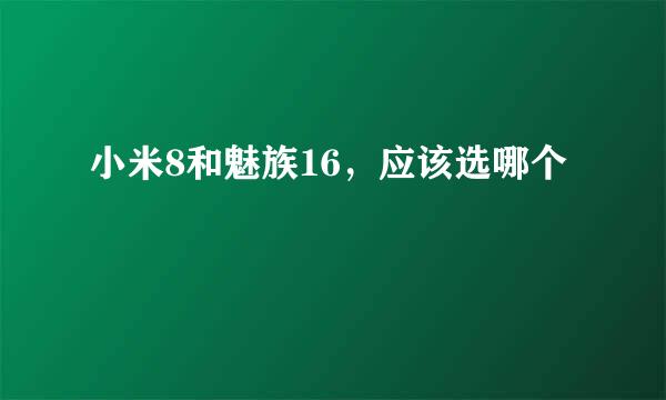 小米8和魅族16，应该选哪个