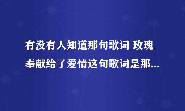 有没有人知道那句歌词 玫瑰奉献给了爱情这句歌词是那首歌的？