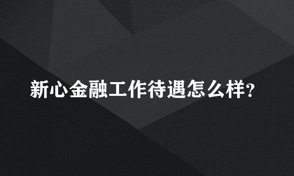 新心金融工作待遇怎么样？