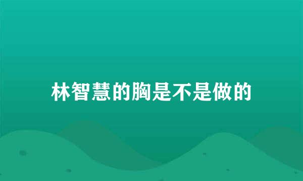 林智慧的胸是不是做的