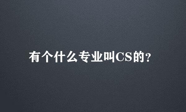 有个什么专业叫CS的？