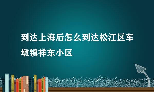 到达上海后怎么到达松江区车墩镇祥东小区