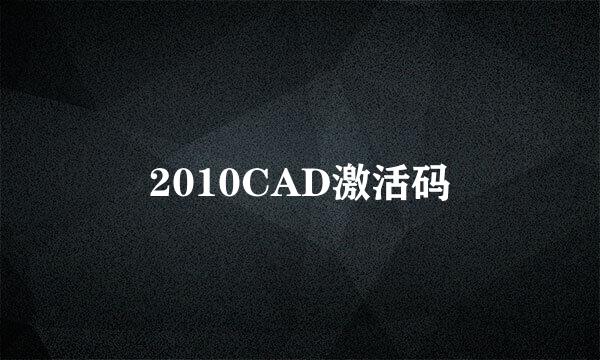 2010CAD激活码