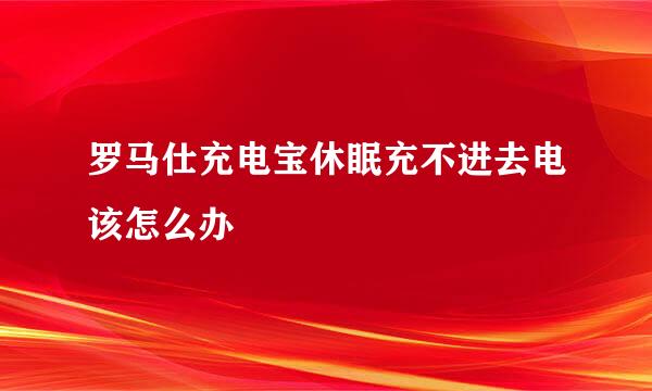 罗马仕充电宝休眠充不进去电该怎么办