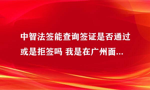 中智法签能查询签证是否通过或是拒签吗 我是在广州面签递签的 可是我现在人不在广州 有什么办法能查看吗