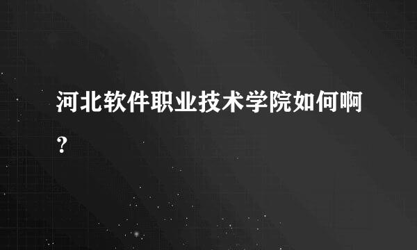 河北软件职业技术学院如何啊？