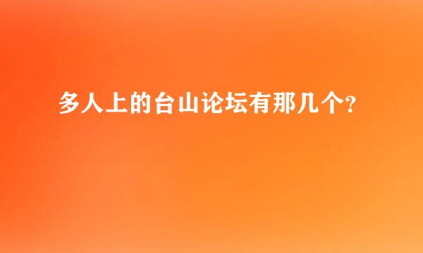 多人上的台山论坛有那几个？