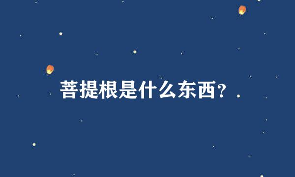 菩提根是什么东西？