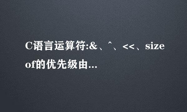 C语言运算符:&、^、<<、sizeof的优先级由高到低排列为?