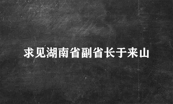 求见湖南省副省长于来山