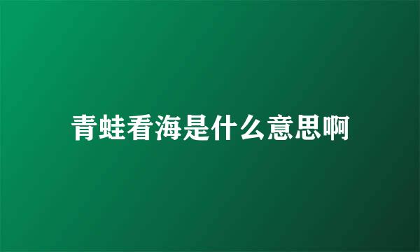 青蛙看海是什么意思啊