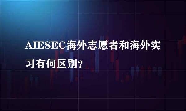 AIESEC海外志愿者和海外实习有何区别？