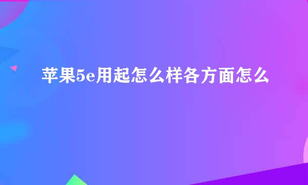 苹果5e用起怎么样各方面怎么