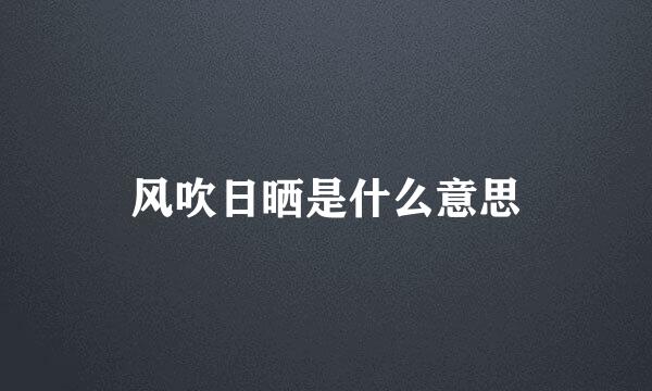 风吹日晒是什么意思