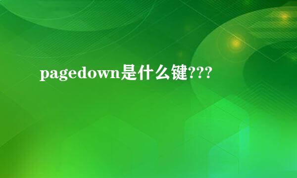 pagedown是什么键???