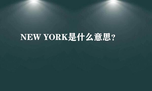 NEW YORK是什么意思？