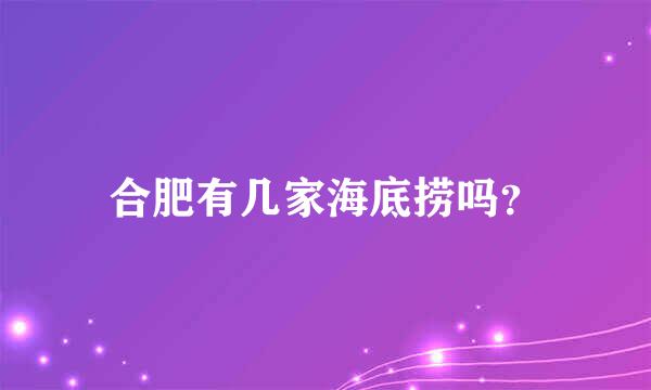 合肥有几家海底捞吗？