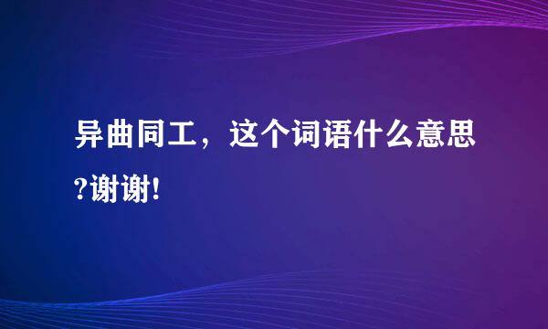 异曲同工，这个词语什么意思?谢谢!