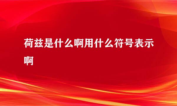 荷兹是什么啊用什么符号表示啊