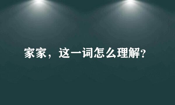 家家，这一词怎么理解？