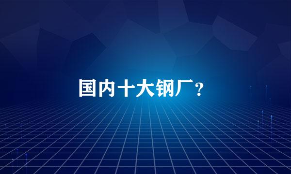 国内十大钢厂？