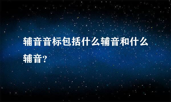 辅音音标包括什么辅音和什么辅音？