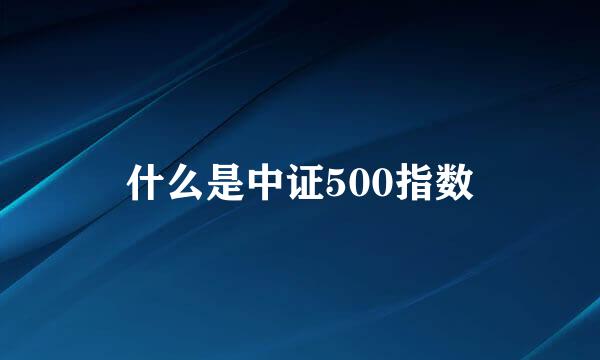 什么是中证500指数