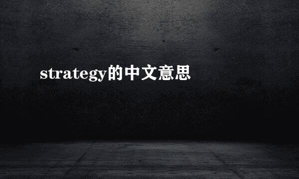 strategy的中文意思