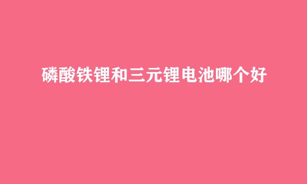 磷酸铁锂和三元锂电池哪个好