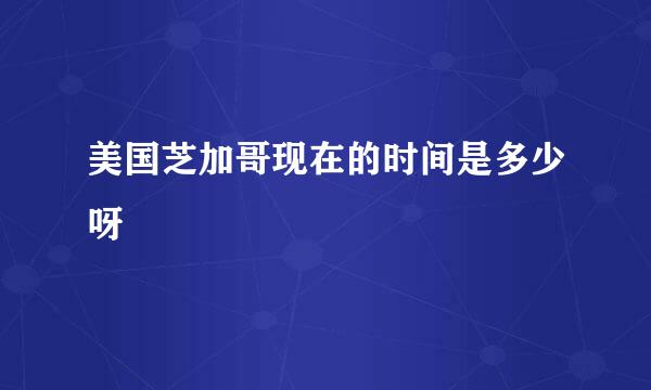 美国芝加哥现在的时间是多少呀