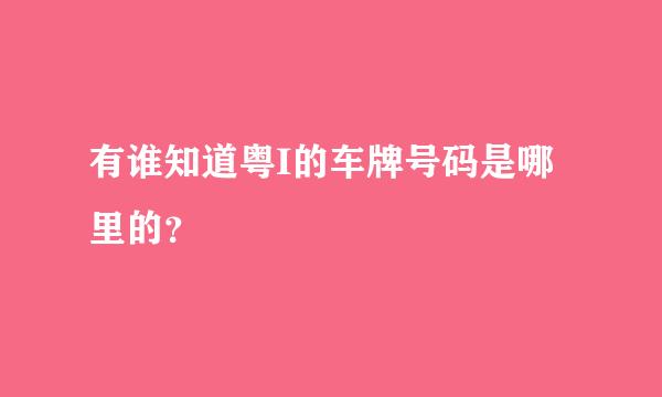 有谁知道粤I的车牌号码是哪里的？