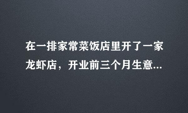 在一排家常菜饭店里开了一家龙虾店，开业前三个月生意很好，第四个月开始走下坡路了，生意越来越差.