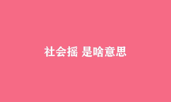 社会摇 是啥意思