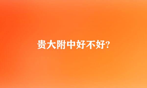 贵大附中好不好?