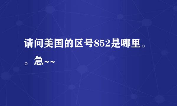 请问美国的区号852是哪里。。急~~