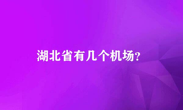 湖北省有几个机场？