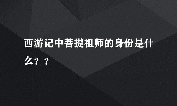 西游记中菩提祖师的身份是什么？？