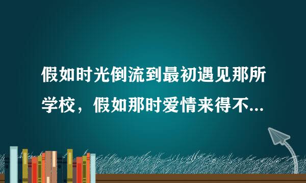 假如时光倒流到最初遇见那所学校，假如那时爱情来得不迟也不算太早，假如选择的缝隙没小到来不及思考，假如你没急着寻找下个拥抱。那你觉得我们会有结果吗？