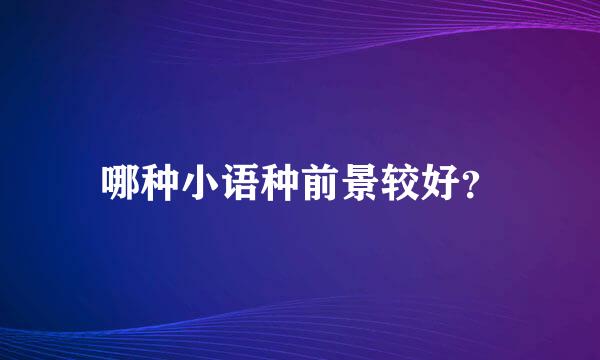 哪种小语种前景较好？