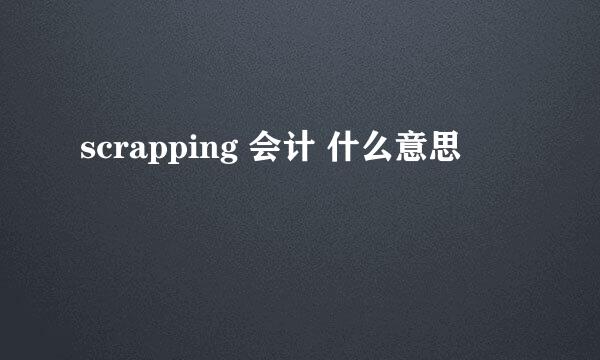 scrapping 会计 什么意思