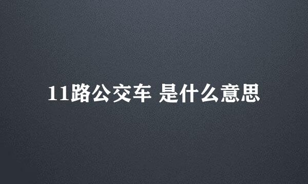 11路公交车 是什么意思