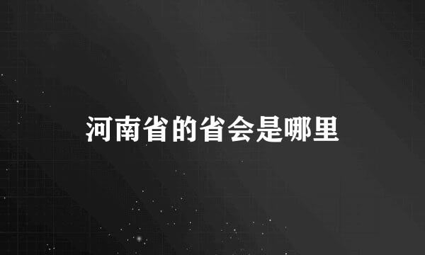 河南省的省会是哪里