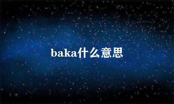 baka什么意思