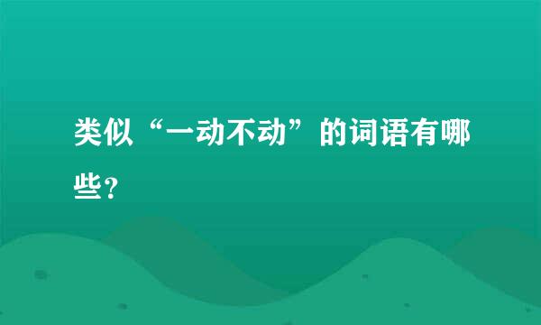 类似“一动不动”的词语有哪些？