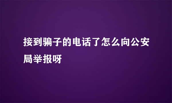 接到骗子的电话了怎么向公安局举报呀