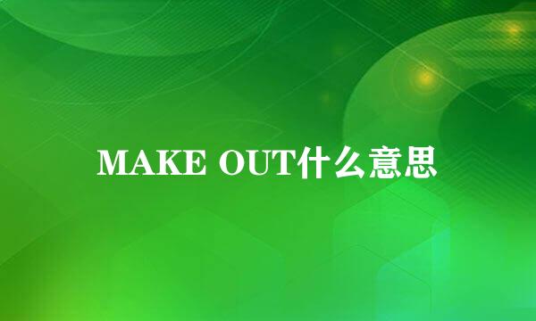 MAKE OUT什么意思