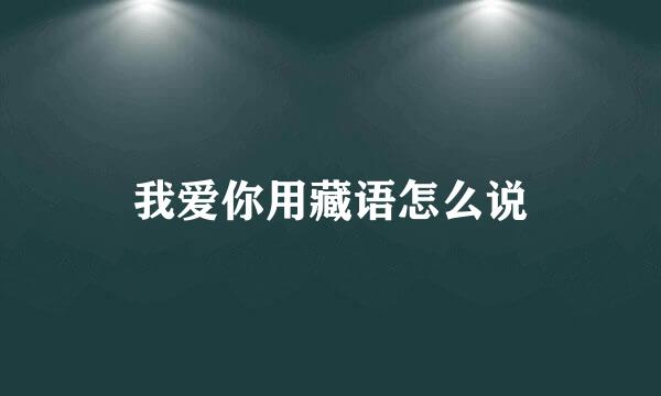 我爱你用藏语怎么说