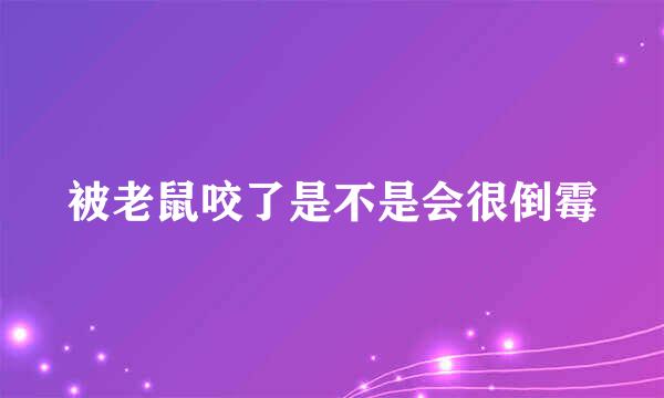 被老鼠咬了是不是会很倒霉